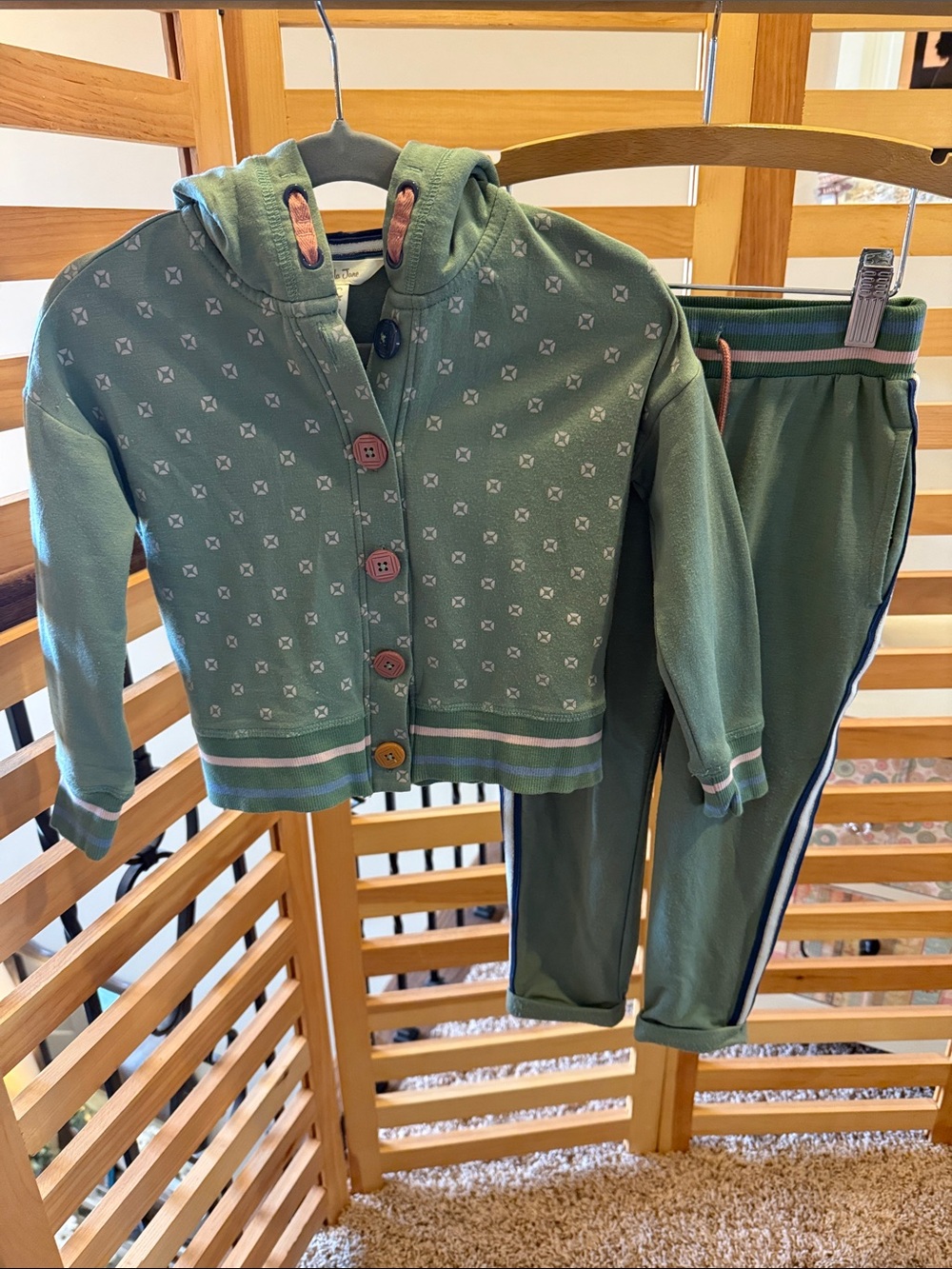 Matilda Jane Green Hooded Knit Jacket and Track Pants Set